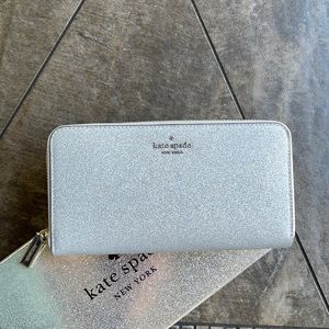 Kate Spade shimmy glitter boxed large continental wallet